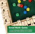 Shut The Box Dice Game with 8pcs Dices 12 inch Traditional Wooden Table Math Board Game 10 Numbers for Kids Adults, Family Classroom Home or Pub B...