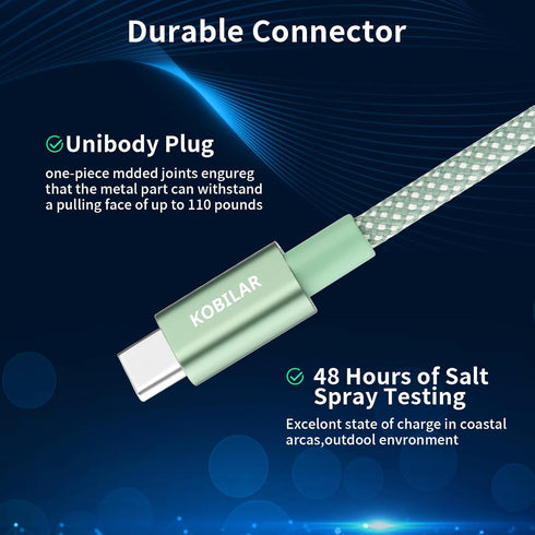 USB C to USB C Cable,60W 3A Fast Charging USB C Charger Cable,2pack-5ft, Alluminum Shell Type C to Type C Cable for iPhone15/15Pro/15Plus/15ProMax...