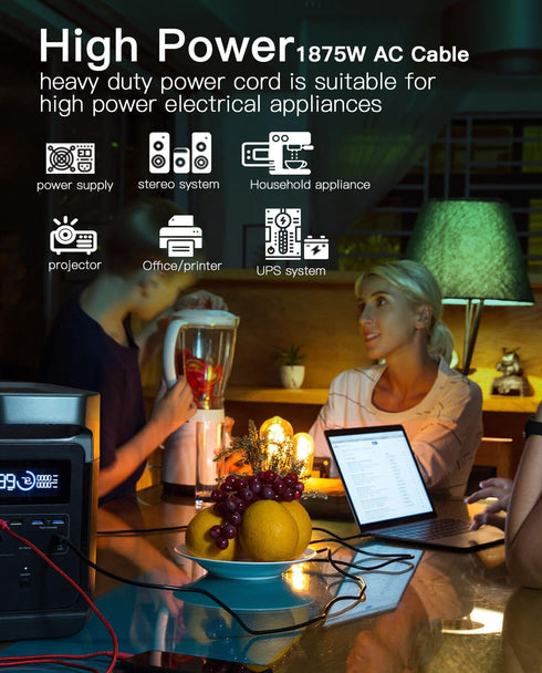 Heavy-Duty Power Station Charging Cable, Fast Charging Cable for Jackery Explorer 2000/1500/1000 Pro,Ecoflow Delta/River Series,Bluetti EB3A;Anker...