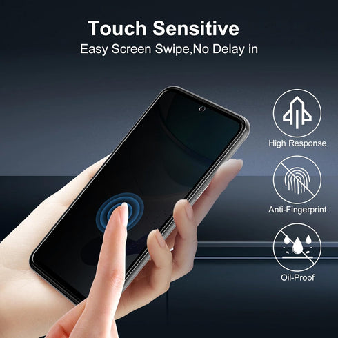 YMO 2 Pack for OnePlus Nord N200 5G Privacy Screen Protector,9H Hardness Tempered Glass Anti-Spy Screen Protective Film for OnePlus Nord N200 5G,E...