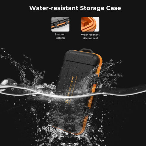 K&F Concept Camera Battery SD Card Holder for 4 SD Cards, 2 Camera Batteries, 6 TF Cards, 2 CF Cards or 2 XQDs, Water-Resistant and Anti-Shock Cas...