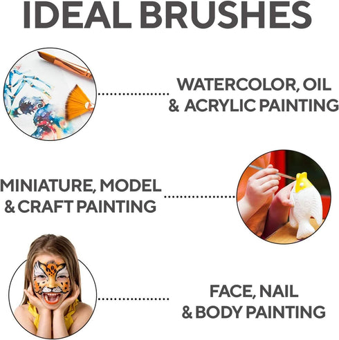 16 Pieces Premium Artist Paint Brush Set - Includes Palette Knife, Sponge, Organizing Case - Painting Brushes for Kids, Adults & Professionals - P...