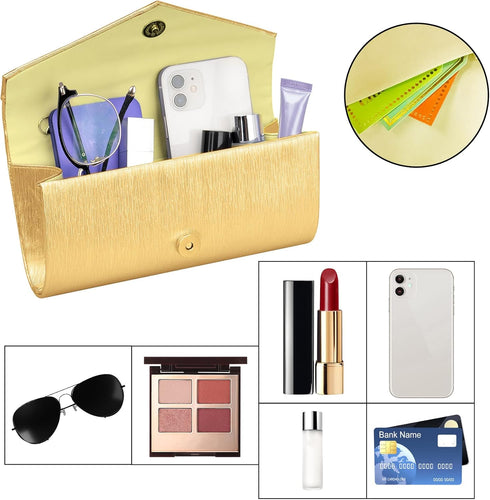 Larcenciel Women's Evening Handbags, Fashion PU Leather Envelope Clutch Purse w/Chain for Date Night Wedding Cocktail Party...