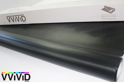 VViViD XPO Dry Deep Black 3D Carbon Fiber Vinyl Wrap Roll with Air Release Technology (1ft x 5ft)...