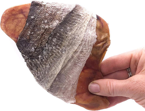 Icelandic+ Fish Ear - Pig Ear Hand-Wrapped in Cod Skin - Dog Treat, Two Chews in One, Long Lasting Dog Chew...