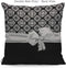 WONDERTIFY Throw Pillow Case Cover Stylish Black and White Euro Flower Pattern with Bow Soft Linen Pillow Case for Decorative Bedroom/Livingroom/S...