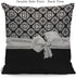 WONDERTIFY Throw Pillow Case Cover Stylish Black and White Euro Flower Pattern with Bow Soft Linen Pillow Case for Decorative Bedroom/Livingroom/S...