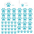 49 Pieces/Set Dog Paws Wall Decals Vinyl Pawprints Sticker Animal Footprint Wall Art Decoration for Kids Boy Girl Baby Nursery Bedroom Living Room...