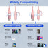 Coiled USB C to Lightning Cable 4 in 1, PD 60W Fast Charging & Data Sync,6FT Multi Charging Cable for Apple CarPlay & Android Auto,USB/USB C to US...