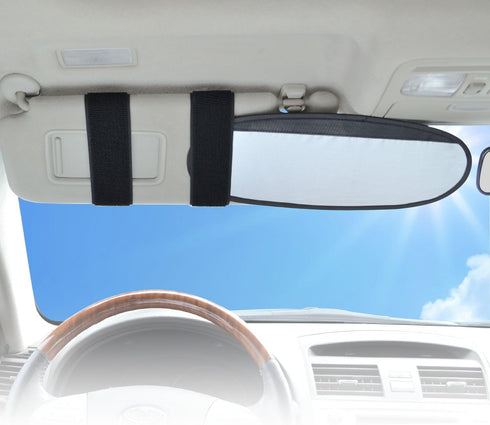 Anti-Glare Anti-Dazzle Vehicle Visor Sunshade Extender Sun Blocker for Cars, Vans and Trucks (Silver) - 2 Pieces...
