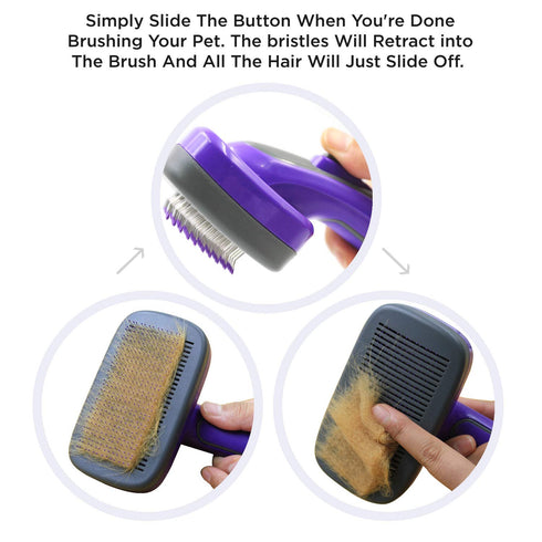 Hertzko Self Cleaning Slicker Brush for Pets, Dog & Cat Brush, Dog Brush for Shedding, Cat & Dog Grooming, Grooming Brushes for Long Short Haired ...