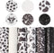 6pcs 7.7" x 12.9" (20 cm x 33 cm) Black White Series Cow Pattern Faux Leather Sheet Synthetic Leather Sheets Assorted for Earrings Hair Bows Makin...