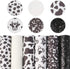 6pcs 7.7" x 12.9" (20 cm x 33 cm) Black White Series Cow Pattern Faux Leather Sheet Synthetic Leather Sheets Assorted for Earrings Hair Bows Makin...