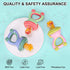 Baby Fruit Food Feeder Pacifier - Fresh Fruit Teething Toy 6M+, BPA Free Safely Introduce Solids Teething Relief Toy includes Add Silicone Sacs, 2...