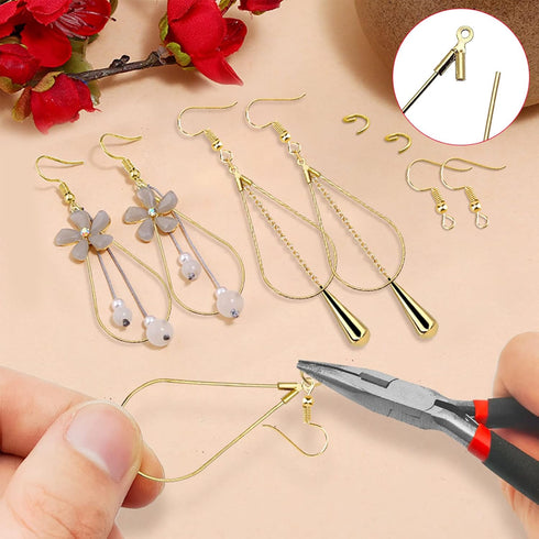 240PCS Earrings Beading Hoop Teardrop Beading Earring Hoops Beading Hoop Earring Finding Components for DIY Jewelry Making 100PCS Earring Hooks 10...