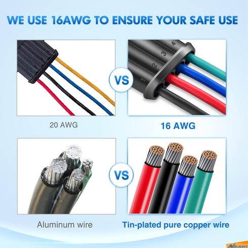 Nilight 4Pin Way Electrical Wire Connector 10 Pack 16AWG Male Female Plug Socket Quick Disconnect Waterproof Plug Play 1.5mm Series Terminal for C...
