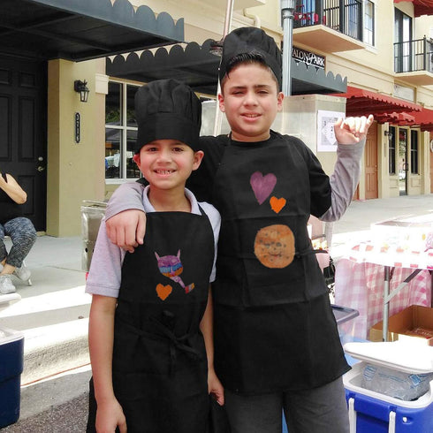 Novelty Place Kid's Apron with Chef Hat Set (3 Set) - Skin-friendly Children’s Bib with Pocket - Cooking, Baking, Painting, Training Wear - Kid's ...