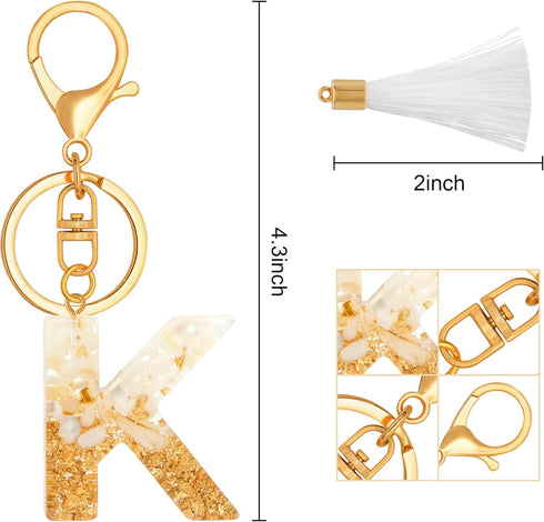 Initial Letter Keychain for Women Birthday gift To Little Girls Tassel Butterfly Pendant Key Ring for Backpack...