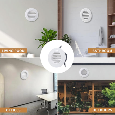 2 Packs Soffit Vents 3 Inch Vent Cover - Round Vent Cover with Built-in Fly Screen, ABS Air Exterior for Living Room Bathroom Office Home Ventilat...