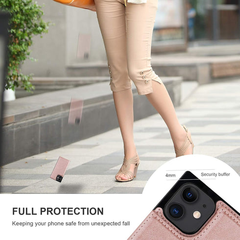 Bocasal Crossbody Wallet Case for iPhone 12 Mini Credit Card Holder PU Leather Kickstand Shockproof Detachable Cross Body Strap Lanyard Magnetic C...