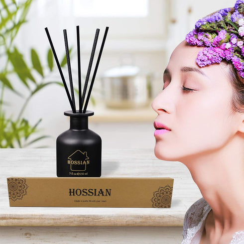 HOSSIAN 70 Pieces Fiber Reed Diffuser Replacement Refill Sticks, Diffuser Refills, Spa, Aromatherapy (12" x 3mm, Black)...