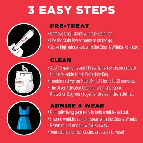 dryel At-Home Dry Cleaner Starter Kit, Gentle Laundry Care for Special Fabrics and Dry-Clean-Only Clothes, 6 Loads...