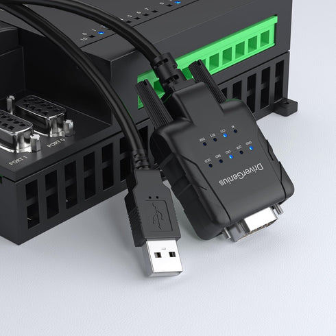 DriverGenius USB to Serial RS232 DB9 Adapter Cable with 9 x LED Indicators - Prolific PL2303 - for Windows 11, macOS 14 Sonoma, Linux (USB232A-E-A...