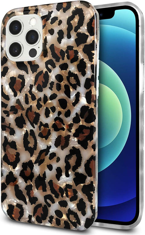 J.west Leopard Case Compatible with 12 Pro Max, Luxury Sparkle Cheetah Print Design Soft Silicone Phone Case Cover Girl Women with TPU Bumper for ...