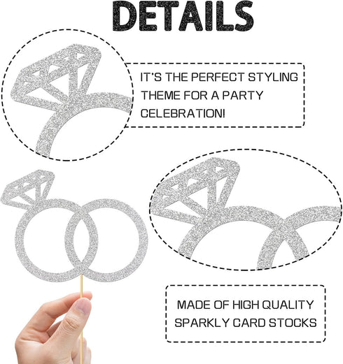 Diamond Ring Cake Topper - Engagement - Wedding - Bridal Shower - Valentine Party Decoration...