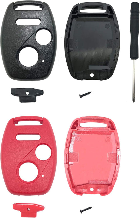 Replacement Key Fob Shell Fit for Honda Accord Crosstour Civic Odyssey CR-V CR-Z Fit 3 Buttons Keyless Entry Remote Case Car Key Housing (Black Re...