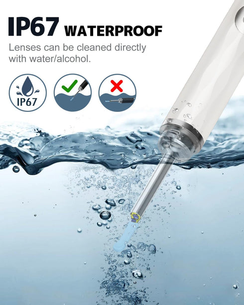 Ear Wax Removal, Ear Cleaner with Camera and Light, Ear Wax Removal Kit with 1296P Otoscope, Ear Cleaning Tool with 6 Ear Spoon, Ear Camera for iP...