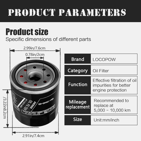 LOCOPOW Oil Filter 69J-13440-04-00 69J-13440-03-00 for Yamaha F150 F175 F200 F225 F250 Outboard Engine FX HO Cruiser SHO SVHO FSH190 195 212 222 2...