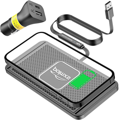 Wireless Charger Car Chargng pad 15W Fast Wireless Phone Charger Cell Phone Cordless Charger Charging mat Compatible with iPhone 11/12/12/14/15 Se...