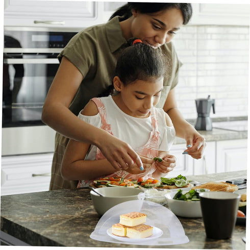 Cabilock Acrylic Food Cover 8 Inches Round Cake Dome Cover Bell Jar Acrylic Display Dome Cloche Clear Food Snack Display Cover for Cake Dessert Su...