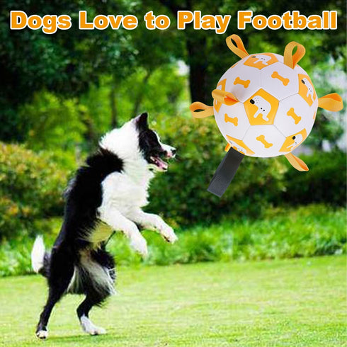 Dog Toys Soccer Ball, Puppy White Ball Interactive Toys for Tug of War, Puppy Birthday Toy, Dog Water Toys, Dog Balls for Small & Medium&Large Dog...