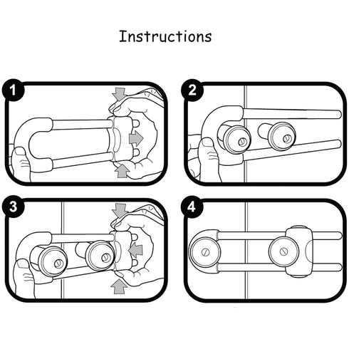 Sliding Cabinet Locks, Child Safety Locks U-Shaped Adjustable Child Proof Locks Multi-Purpose Latches for Drawers Closets Refrigerators Storage Do...
