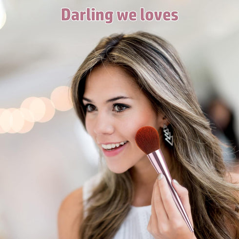 7Pcs Pink Makeup Brushes Set Professional, Face Foundation Brush, Eye Brush, Essential Beauty Tools for Travel for Beginners by YUESHENNAN...