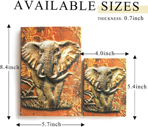 Leather Journal Writing Notebook - Antique Handmade Leather Daily Notepad Sketchbook, Elephant Gift for Men & Women, Travel Diary & Notebooks to W...