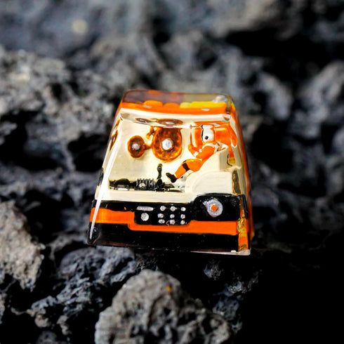 Astronaut on Space Ship Artisan Keycap Orange Astronaut Compartment Cabin Keycaps Galaxy Spacebar Keycaps Cherry MX Keycaps Mechanical Keyboard fo...