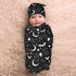 Halloween Baby Stuff Swaddle Blanket Hat Set for Boys Girls, Soft Bat Moon Newborn Sleeping Sack Receiving Blanket Shower Gift...