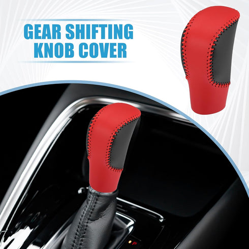Gear Shifting Knob Cover Automatic Transmission Lever Trim for Honda HR-V 2023 2024 Faux Leather Red...