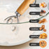 Danish Dough Whisk Stainless Steel Dough Hook Dutch Whisk for Sourdough Bread Dough Mixer Hand Wooden Handle Kitchen Whisking Mixing Tool Bread Ma...