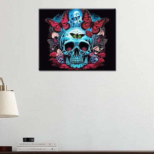 Paint by Numbers Kits 16x20 Canvas DIY Oil Painting for Kids,Students,Adults Beginner with Brushes & Acrylic Pigment - Day of The Dead Mexico Butt...