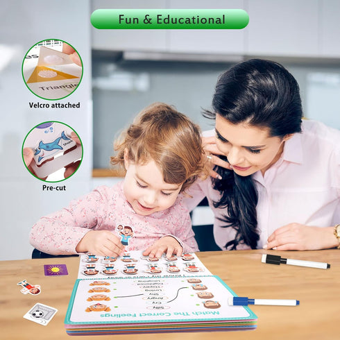 Preschool Montessori Toys Busy Book, 18 Themes Toddler Educational Learning Activities Book, Autism Sensory Toys with ABC Numbers Colors Shapes fo...