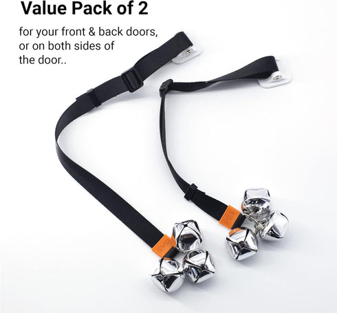 SVD.PET (2-Pack Puppy Bell Doorbells, Dog Bells for Potty Training, Attach to doorknob or Anywhere Near The Door, Length and Height Adjustable (Bl...