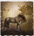 Ambesonne Mystic Shower Curtain, Horse in Roses Garden with Butterflies Fantasy Romantic Moon Print, Cloth Fabric Bathroom Decor Set with Hooks, 6...