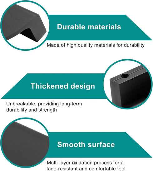4 Packs 2-1/2 Inch Hole Center Drawer Pulls, Half Moon Cabinet Pulls, Black Cabinet Handles, 3.8 Inch / 95mm Overall Length Dresser Handles Hardwa...