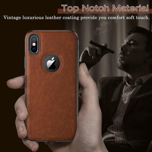 LOHASIC for iPhone Xs Case, for iPhone X Case Slim Thin Premium Leather Luxury PU Anti-Slip Grip Protective Cover for iPhone X XS New (2018) - Bro...