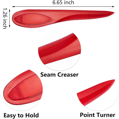 Outus 3 Pcs Point Turner Seam Creaser Tool for Sewing Quilting Pressing Seams and Marking Fabric Plastic Point Turner with Seam Creasing Edge for ...