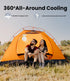 Portable Camping Fan with LED Lantern, USB Rechargeable Tent Fan with Hanging Hook, 4 Speeds Adjustable Small Personal Fan, Faster Cooling, Ultra ...